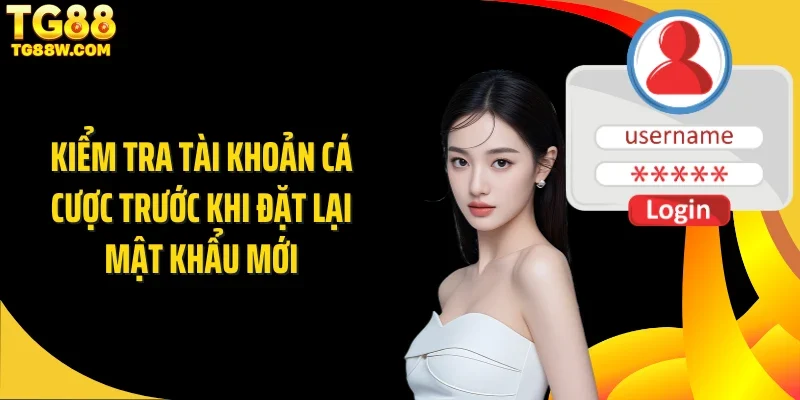 Kiểm tra tài khoản cá cược trước khi đặt lại mật khẩu mới